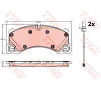 Kit pastiglie freno, Freno a disco Assale anteriore per PORSCHE MACAN