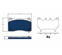 Kit pastiglie freno, Freno a disco Assale anteriore per TESLA MODEL S MODEL X