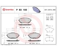 Kit pastiglie freno, Freno a disco Assale anteriore per TOYOTA AURIS AURIS VAN C