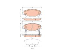 Kit pastiglie freno, Freno a disco Assale anteriore per TOYOTA AVENSIS VERSO
