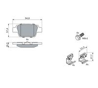 Kit pastiglie freno, Freno a disco Assale posteriore per ALFA ROMEO FIAT BRAVO M