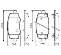 Kit pastiglie freno, Freno a disco Assale posteriore per ALFA ROMEO FIAT JEEP 50
