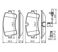 Kit pastiglie freno, Freno a disco Assale posteriore per AUDI A8