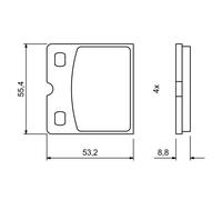 Kit pastiglie freno, Freno a disco Assale posteriore per AUDI JAGUAR R8 S-TYPE X