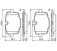 Kit pastiglie freno, Freno a disco Assale posteriore per BMW 5 6 X3