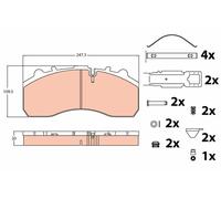 Kit pastiglie freno, Freno a disco Assale posteriore per BOVA DAF DENNIS IVECO M