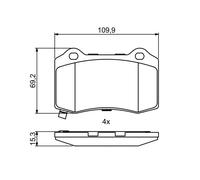 Kit pastiglie freno, Freno a disco Assale posteriore per CADILLAC CHEVROLET CHRY