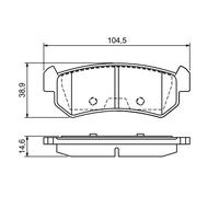 Kit pastiglie freno, Freno a disco Assale posteriore per CHEVROLET DAEWOO LACETT
