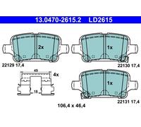 Kit pastiglie freno, Freno a disco Assale posteriore per CHEVROLET OPEL VAUXHALL