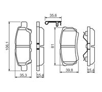 Kit pastiglie freno, Freno a disco Assale posteriore per CHRYSLER DODGE JEEP MIT