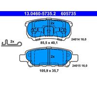 Kit pastiglie freno, Freno a disco Assale posteriore per CHRYSLER JEEP MITSUBISH