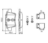 Kit pastiglie freno, Freno a disco Assale posteriore per CITROËN C4 GRAND PICASS