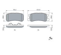 Kit pastiglie freno, Freno a disco Assale posteriore per CITROËN DODGE MITSUBISH