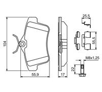 Kit pastiglie freno, Freno a disco Assale posteriore per CITROËN DS PEUGEOT 3008