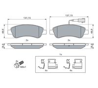 Kit pastiglie freno, Freno a disco Assale posteriore per CITROËN FIAT OPEL PEUGE