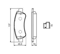 Kit pastiglie freno, Freno a disco Assale posteriore per CITROËN FIAT PEUGEOT BO