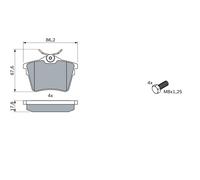 Kit pastiglie freno, Freno a disco Assale posteriore per CITROËN PEUGEOT 405 407
