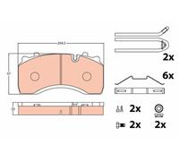 Kit pastiglie freno, Freno a disco Assale posteriore per DAF RENAULT TRUCKS LF 5