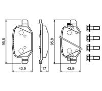 Kit pastiglie freno, Freno a disco Assale posteriore per FIAT 500L
