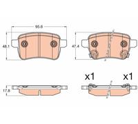 Kit pastiglie freno, Freno a disco Assale posteriore per FIAT FIAT (GAC) 500L OT