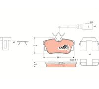 Kit pastiglie freno, Freno a disco Assale posteriore per FORD SEAT VW ALHAMBRA C