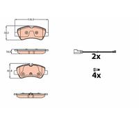 Kit pastiglie freno, Freno a disco Assale posteriore per FORD TOURNEO CUSTOM TRA