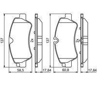 Kit pastiglie freno, Freno a disco Assale posteriore per FORD TOURNEO CUSTOM TRA