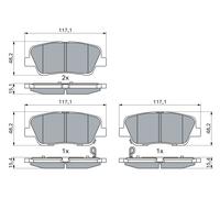 Kit pastiglie freno, Freno a disco Assale posteriore per GENESIS HYUNDAI KG MOBI