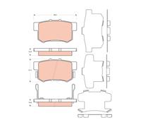 Kit pastiglie freno, Freno a disco Assale posteriore per HONDA SUZUKI ACCORD LEG