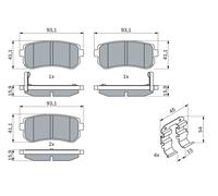 Kit pastiglie freno, Freno a disco Assale posteriore per HYUNDAI KIA ACCENT CEE'