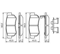 Kit pastiglie freno, Freno a disco Assale posteriore per HYUNDAI KIA ELANTRA GET