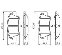 Kit pastiglie freno, Freno a disco Assale posteriore per HYUNDAI KIA SSANGYONG C