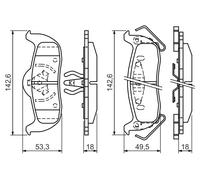 Kit pastiglie freno, Freno a disco Assale posteriore per INFINITI JEEP NISSAN AR