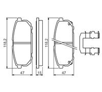 Kit pastiglie freno, Freno a disco Assale posteriore per KIA SORENTO