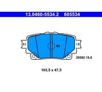 Kit pastiglie freno, Freno a disco Assale posteriore per LEXUS SUBARU TOYOTA bZ4