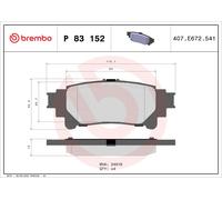 Kit pastiglie freno, Freno a disco Assale posteriore per LEXUS TOYOTA TOYOTA (GA