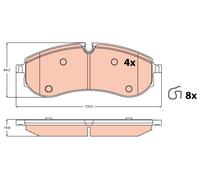 Kit pastiglie freno, Freno a disco Assale posteriore per MAN VW AMAROK CRAFTER G