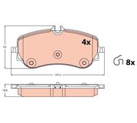 Kit pastiglie freno, Freno a disco Assale posteriore per MAN VW AMAROK CRAFTER G