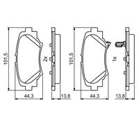 Kit pastiglie freno, Freno a disco Assale posteriore per MAZDA 3
