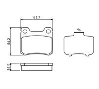 Kit pastiglie freno, Freno a disco Assale posteriore per MERCEDES-BENZ 124 190 C