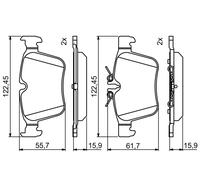 Kit pastiglie freno, Freno a disco Assale posteriore per MERCEDES-BENZ