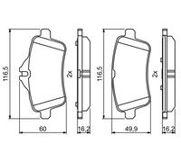 Kit pastiglie freno, Freno a disco Assale posteriore per MERCEDES-BENZ L