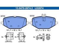 Kit pastiglie freno, Freno a disco Assale posteriore per MERCEDES-BENZ GLE GLS