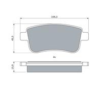 Kit pastiglie freno, Freno a disco Assale posteriore per MITSUBISHI ASX