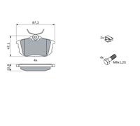Kit pastiglie freno, Freno a disco Assale posteriore per MITSUBISHI PROTON SMART