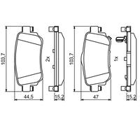 Kit pastiglie freno, Freno a disco Assale posteriore per NISSAN RENAULT KADJAR K