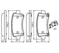 Kit pastiglie freno, Freno a disco Assale posteriore per OPEL SAAB VAUXHALL 9-5