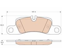 Kit pastiglie freno, Freno a disco Assale posteriore per PORSCHE CAYENNE