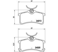 Kit pastiglie freno, Freno a disco Assale posteriore per TOYOTA AVENSIS COROLLA