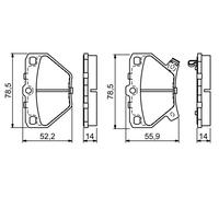 Kit pastiglie freno, Freno a disco Assale posteriore per TOYOTA CELICA COROLLA I